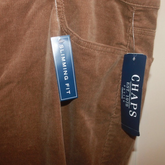 Chaps slimming fit corduroy pants jean tan 16P… - Picture 1 of 6